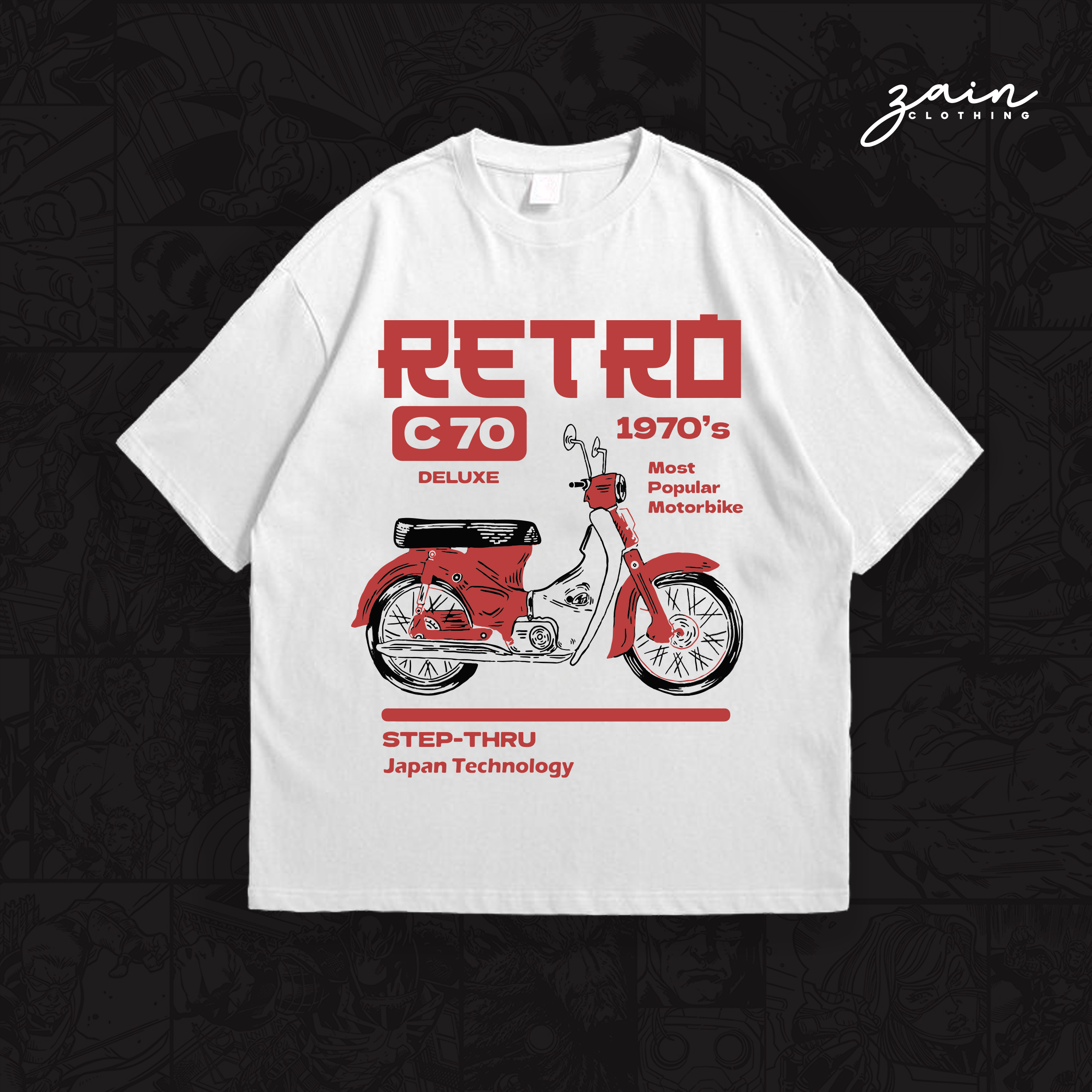 RETRO C-70 DROP SHOULDER T-SHIRT [WHITE]